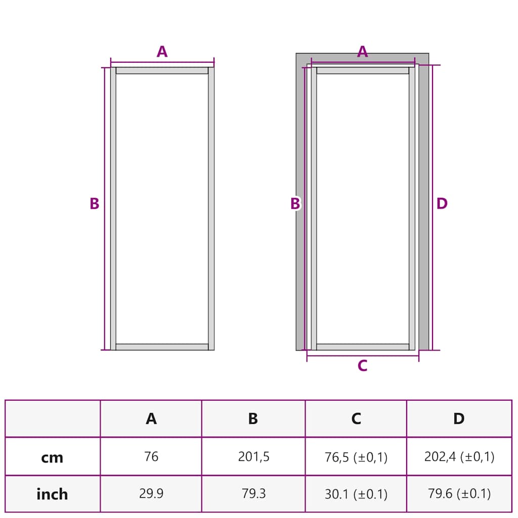 Golden interior door tempered glass and aluminum 76x201.5cm