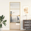 Golden interior door tempered glass and aluminum 76x201.5cm