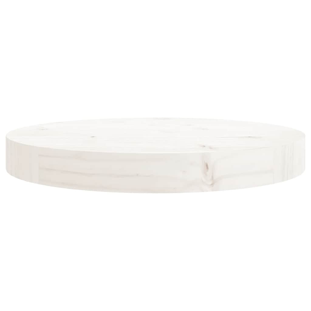 Tablero de mesa redondo madera maciza de pino blanco Ø30x3 cm