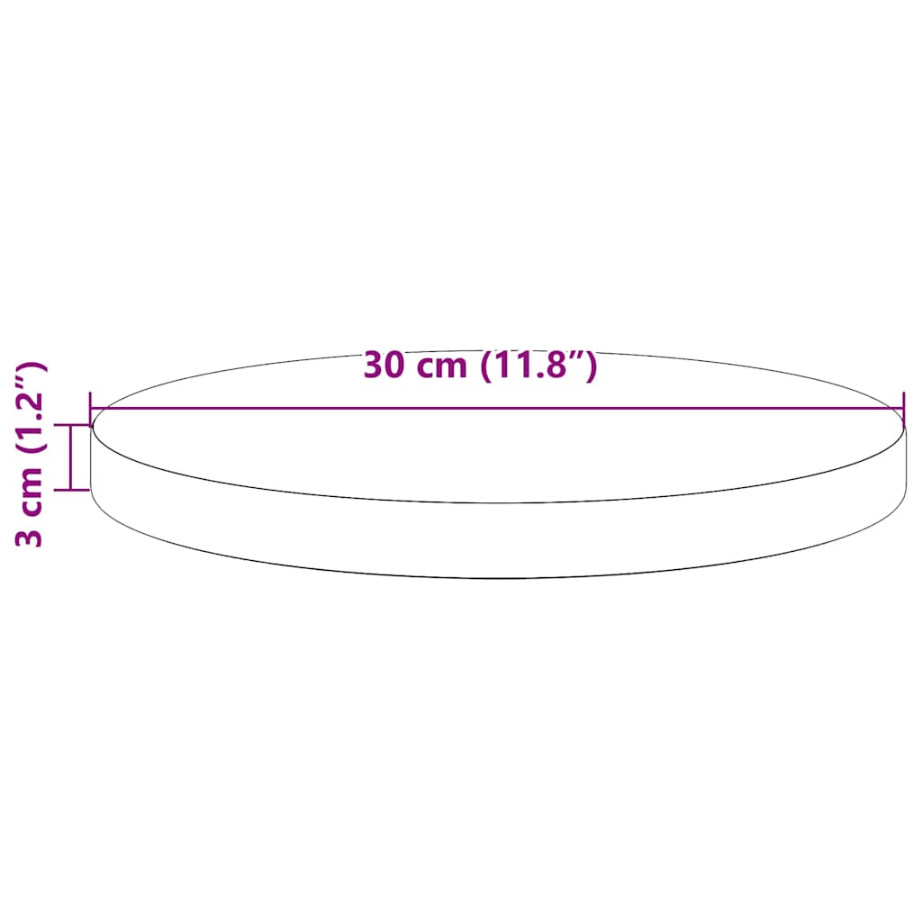 Tablero de mesa redondo madera maciza de pino blanco Ø30x3 cm