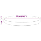 Tablero de mesa redondo madera maciza de pino blanco Ø30x3 cm
