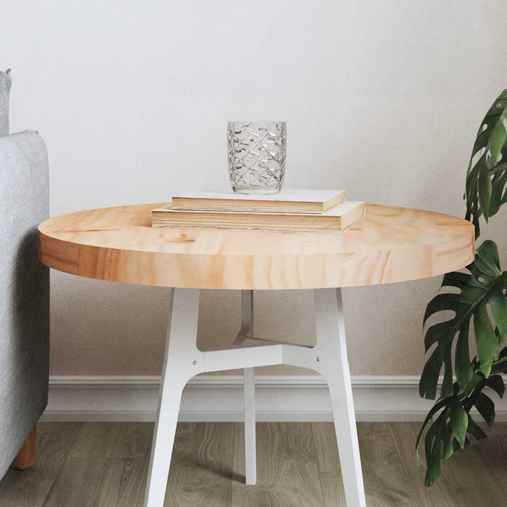 Tablero de mesa redondo madera maciza de pino blanco Ø30x3 cm