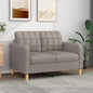 2-seater sofa, cushions and pillows light grey velvet 140 cm