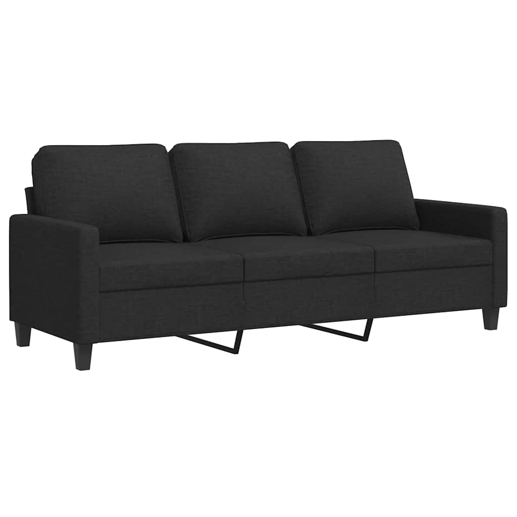 Sofá de 3 plazas de tela negro 180 cm