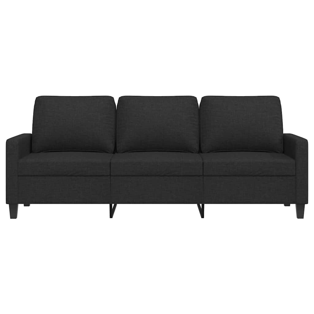 Sofá de 3 plazas de tela negro 180 cm