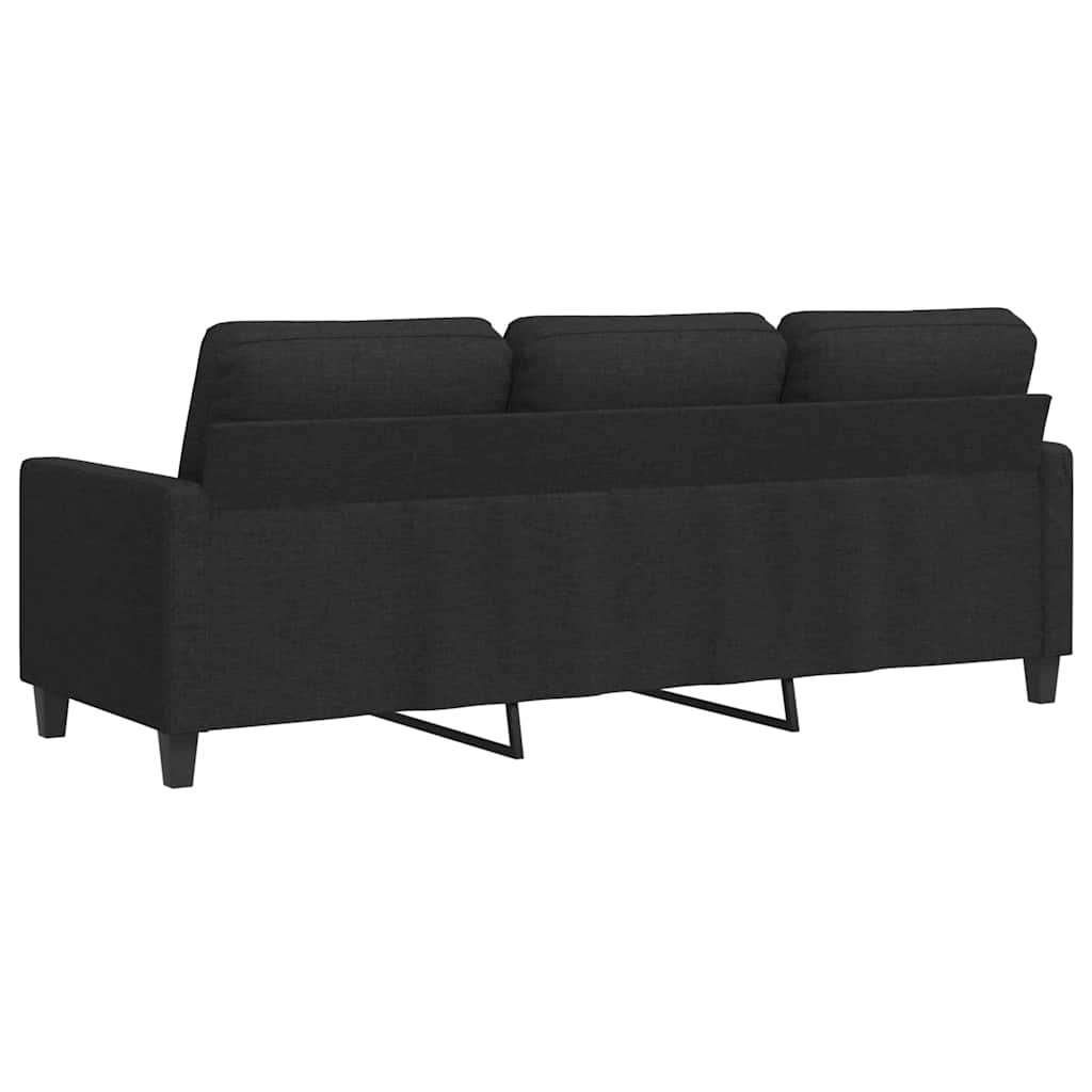 Sofá de 3 plazas de tela negro 180 cm