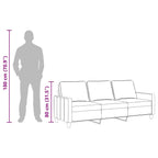 Sofá de 3 plazas de tela negro 180 cm