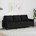 Sofá de 3 plazas de tela negro 180 cm