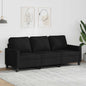 3-seater black fabric sofa 180 cm