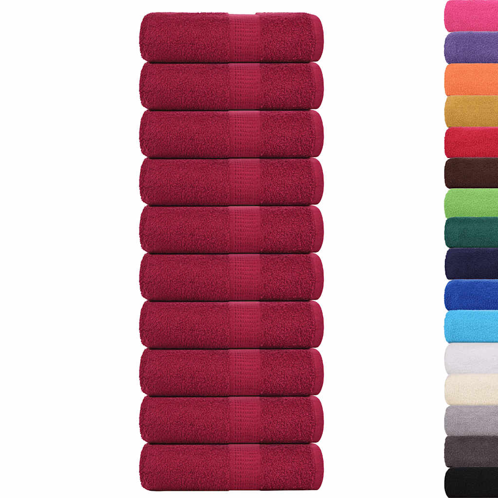 Toallas de baño FROGN 10 uds burdeos 30x30 cm 360 g/m²