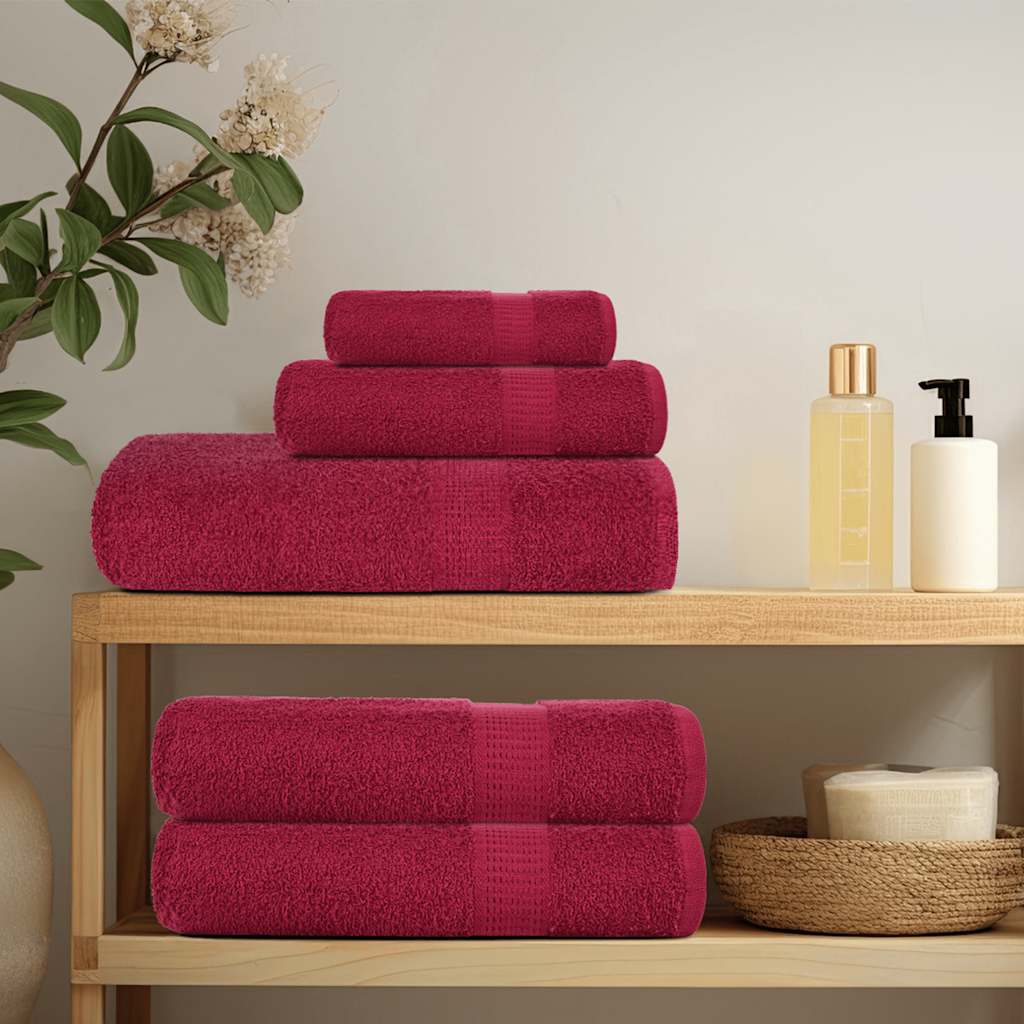 Toallas de baño FROGN 10 uds burdeos 30x30 cm 360 g/m²