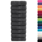 Toallas de baño premium SOLUND 10 uds antracita 30x30 cm 600 g/m²