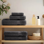Toallas de baño premium SOLUND 10 uds antracita 30x30 cm 600 g/m²