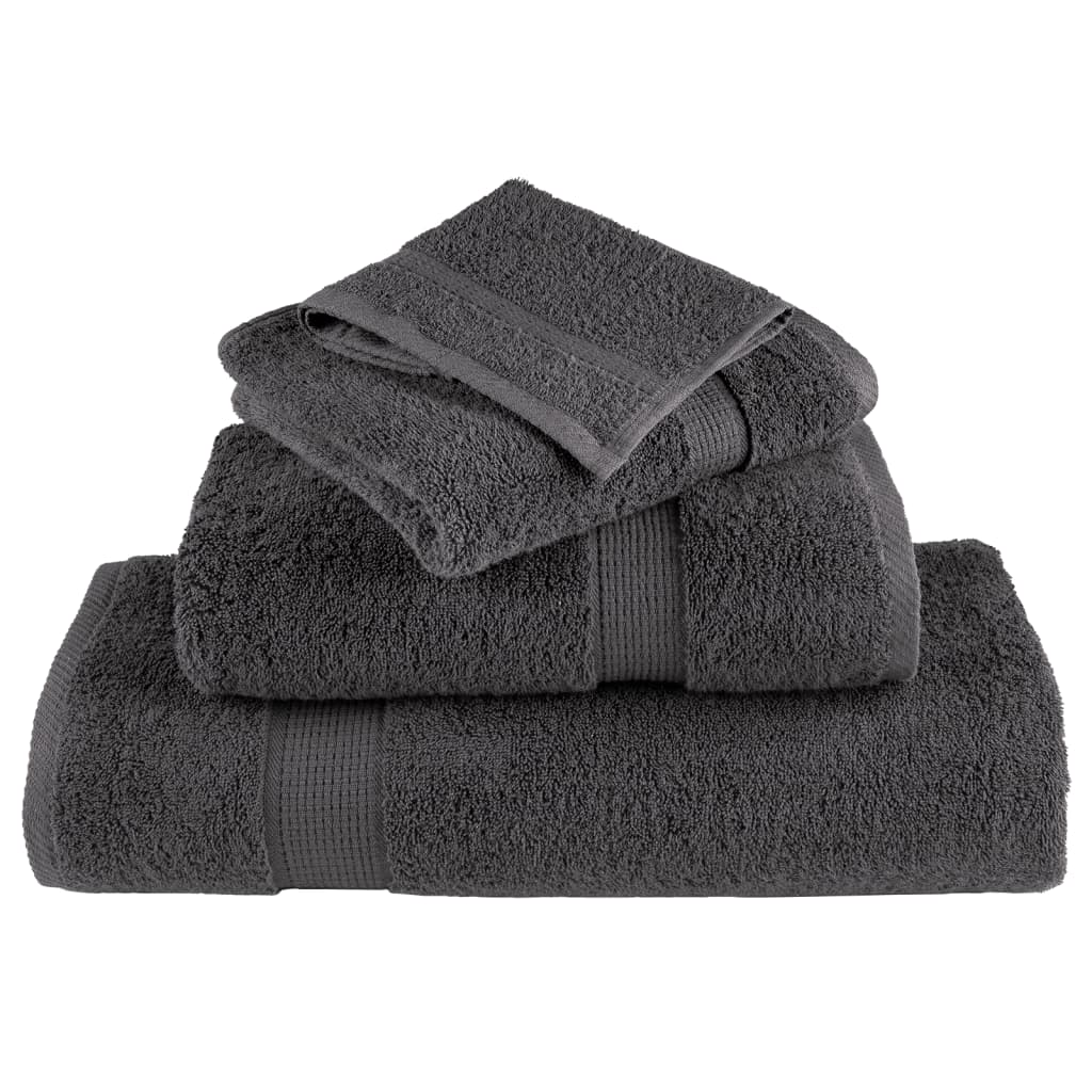 Toallas de baño premium SOLUND 10 uds antracita 30x30 cm 600 g/m²