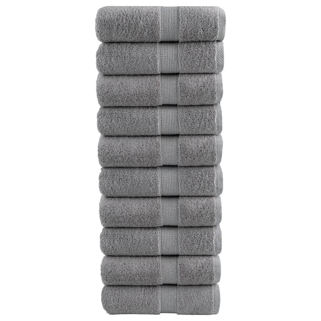 Toallas de baño premium SOLUND 10 uds antracita 30x30 cm 600 g/m²