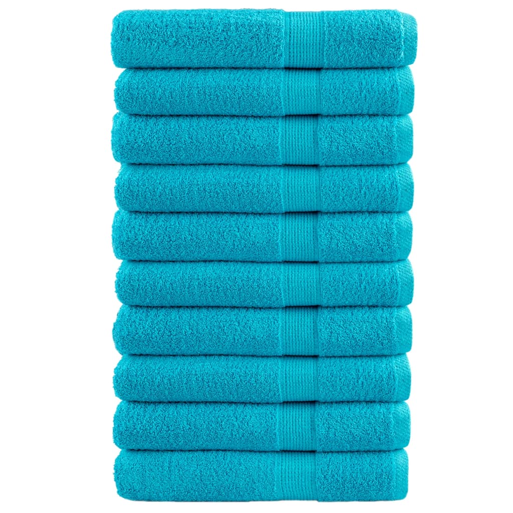 Toallas de sauna FROGN 10 uds azul 80x200 cm 360 g/m²