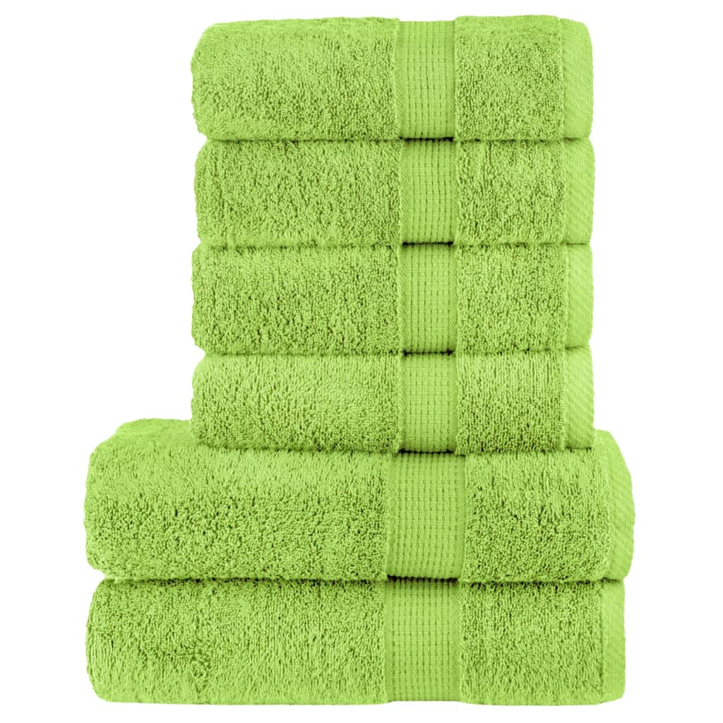 Juego de toallas premium SOLUND 6 uds verde manzana 600 gsm