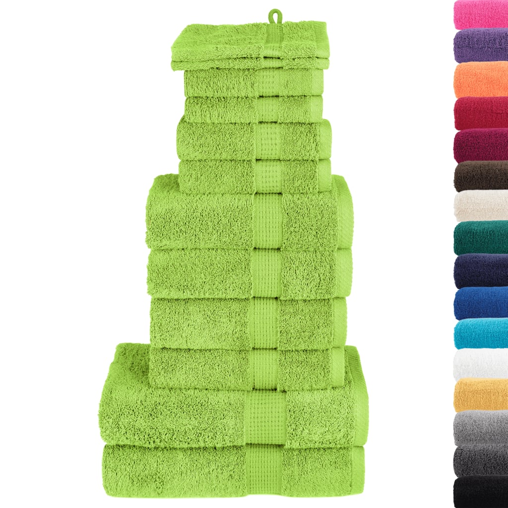 Juego de toallas premium SOLUND 12 uds verde 600 gsm