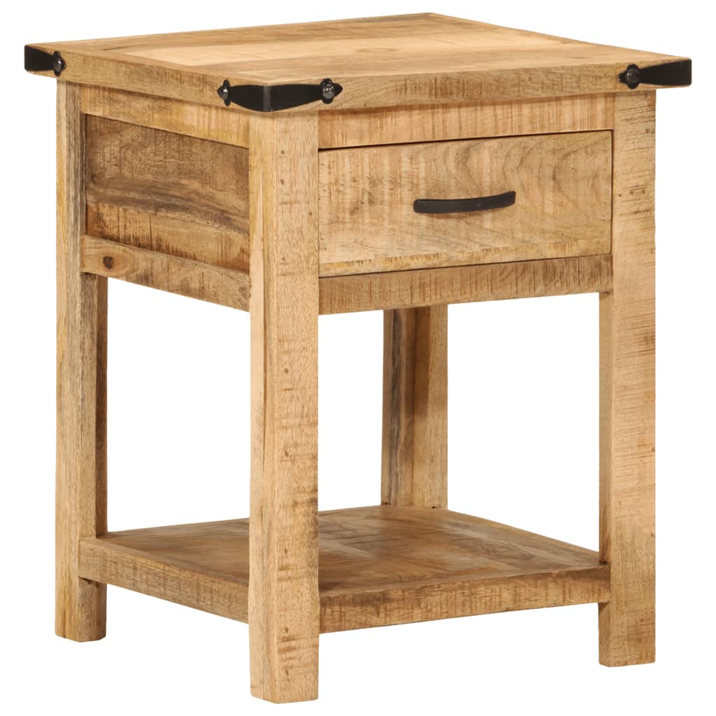 Mesita de noche de madera maciza reciclada 50x40x40 cm