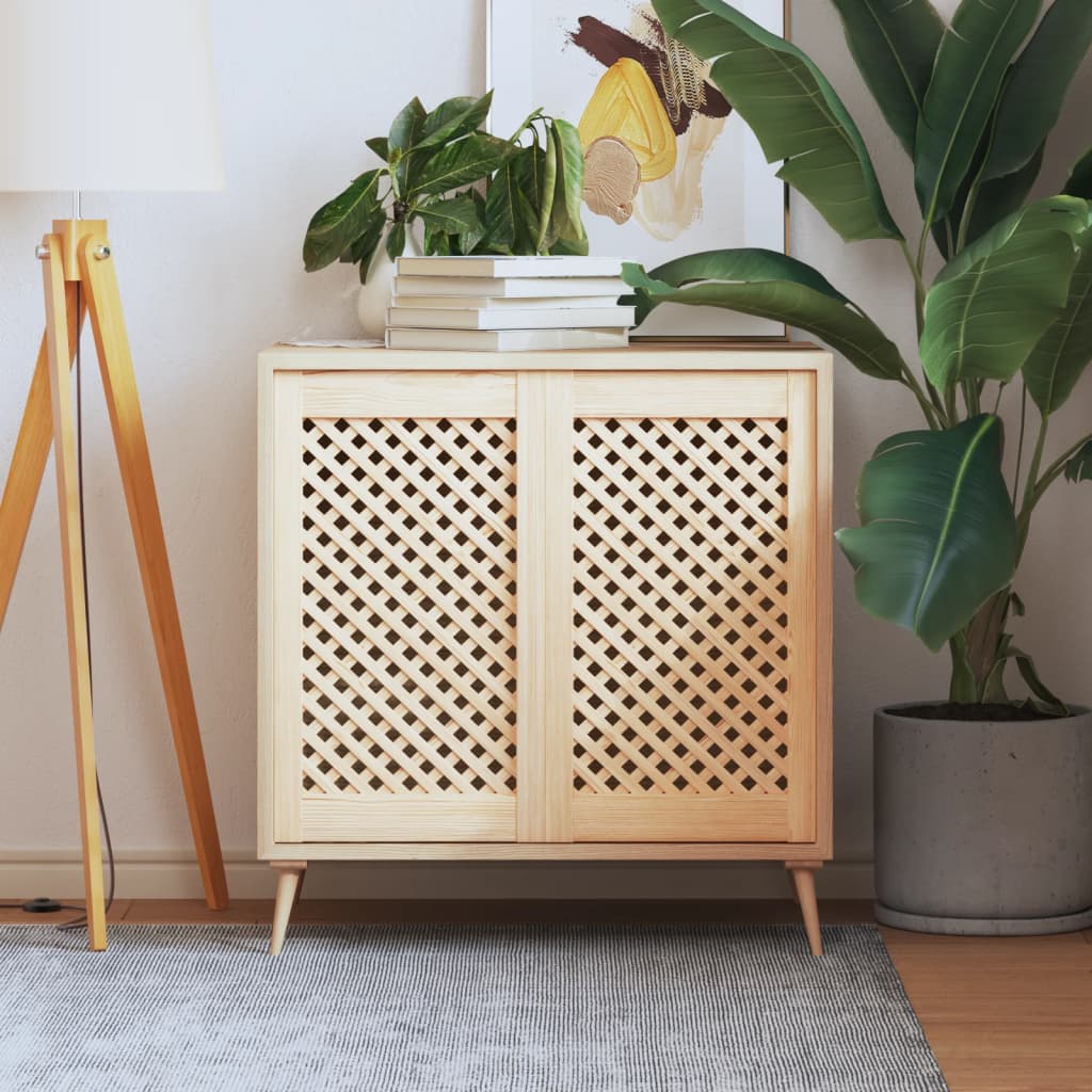Puertas de armario entramado 2 uds madera pino 39,5x39,5cm