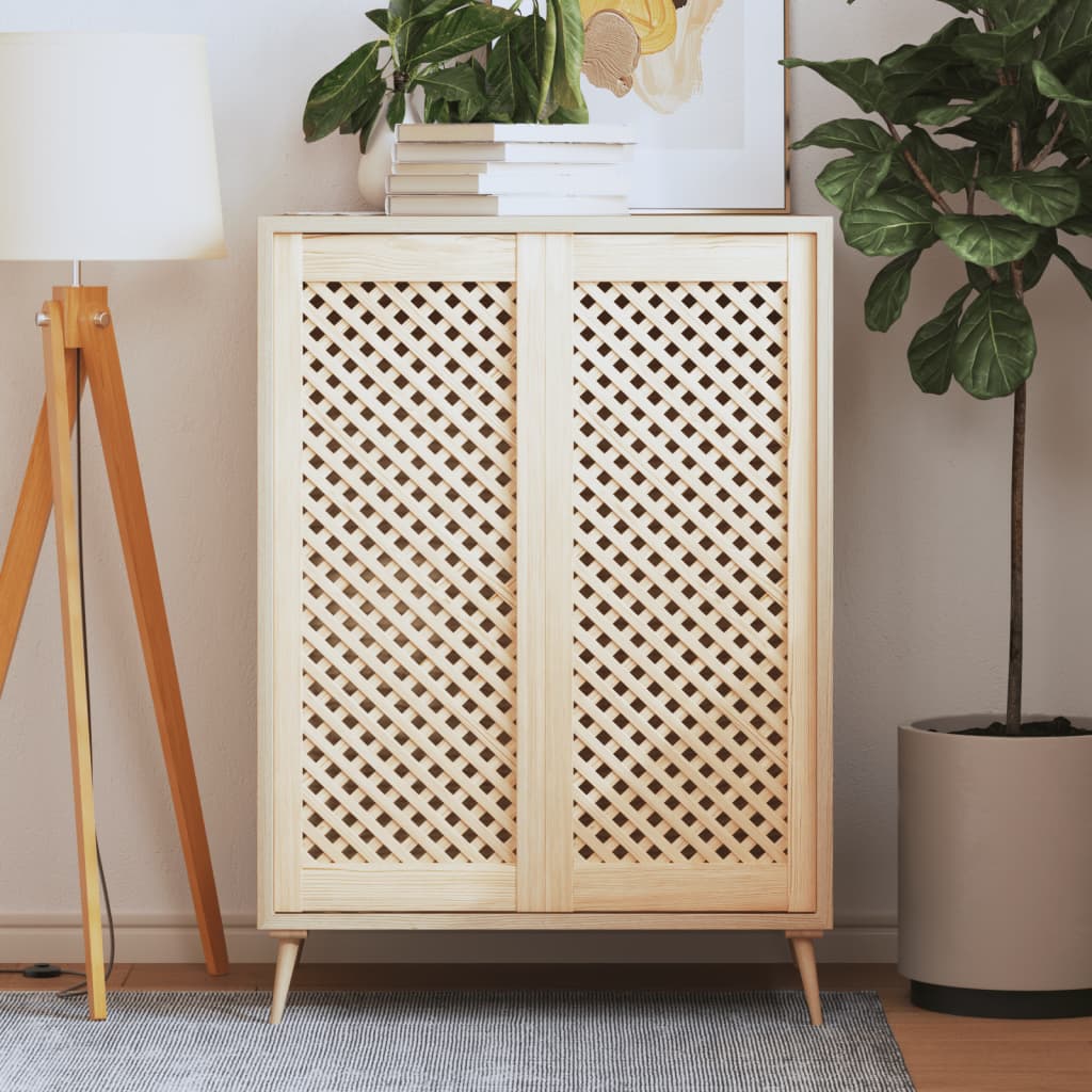 Puertas de armario entramado 2 uds madera pino 39,5x39,5cm