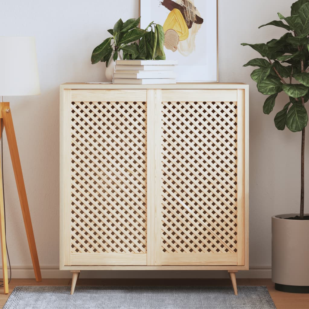 Puertas de armario entramado 2 uds madera pino 39,5x39,5cm