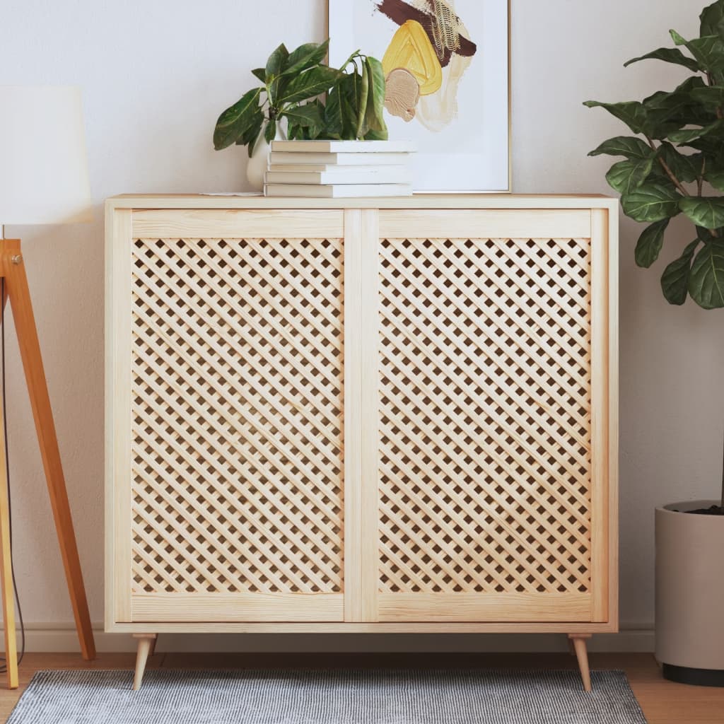 Puertas de armario entramado 2 uds madera pino 39,5x39,5cm