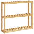 Estantería de pared para baño de 3 niveles bambú 60x15x54 cm