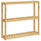 Estantería de pared para baño de 3 niveles bambú 60x15x54 cm