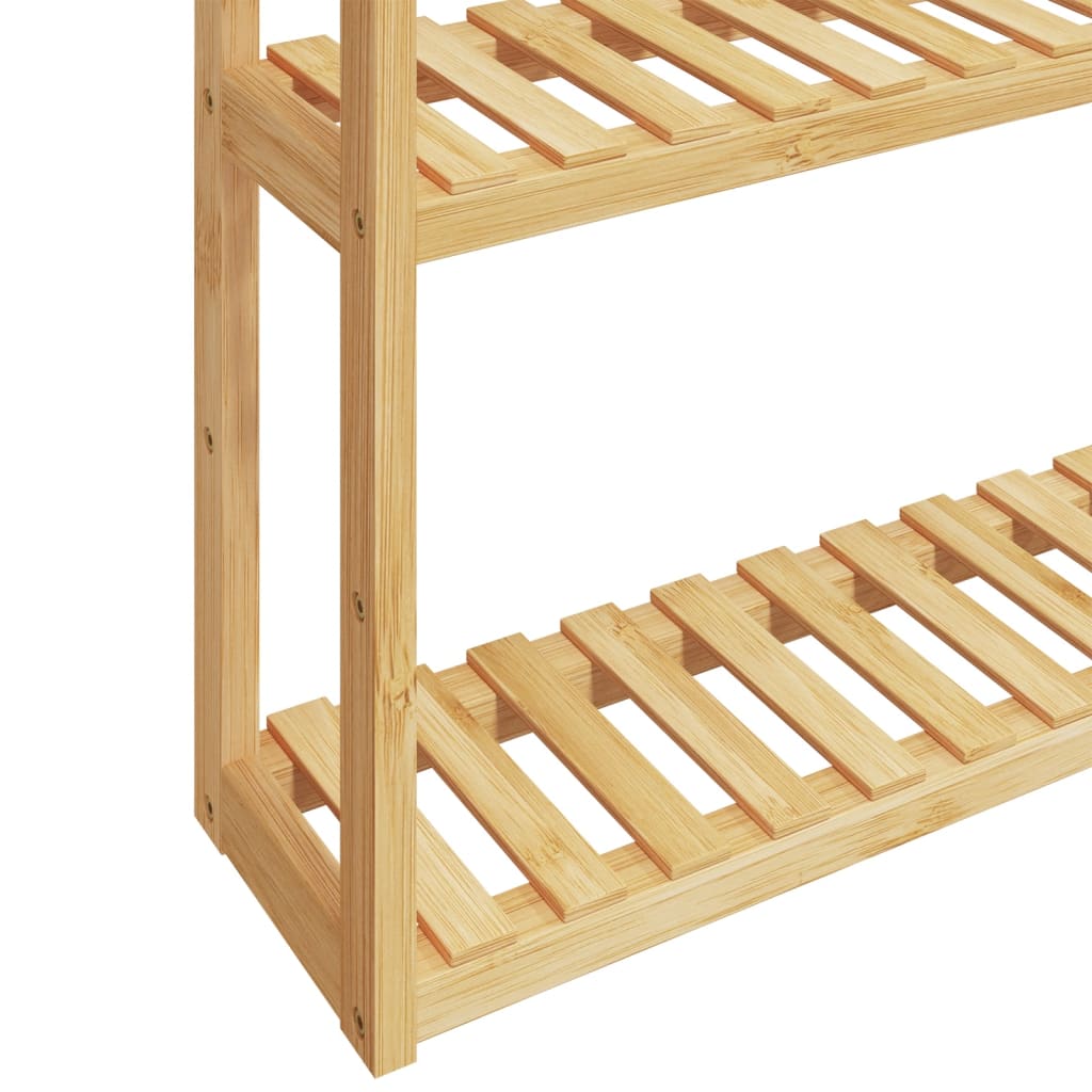 Estantería de pared para baño de 3 niveles bambú 60x15x54 cm