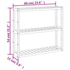Estantería de pared para baño de 3 niveles bambú 60x15x54 cm