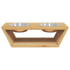 Comederos altos para perros bambú 35,5x18x10,5 cm