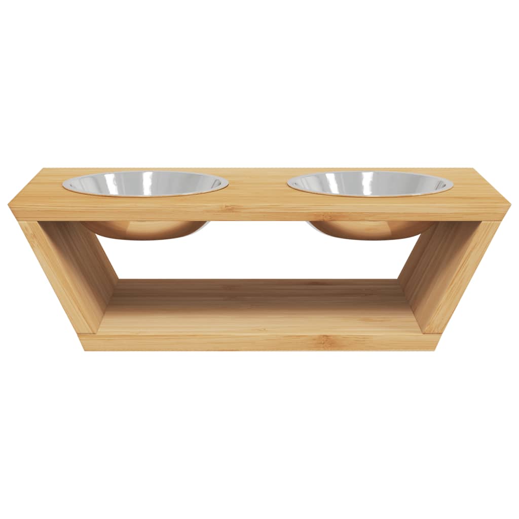 Comederos altos para perros bambú 35,5x18x10,5 cm