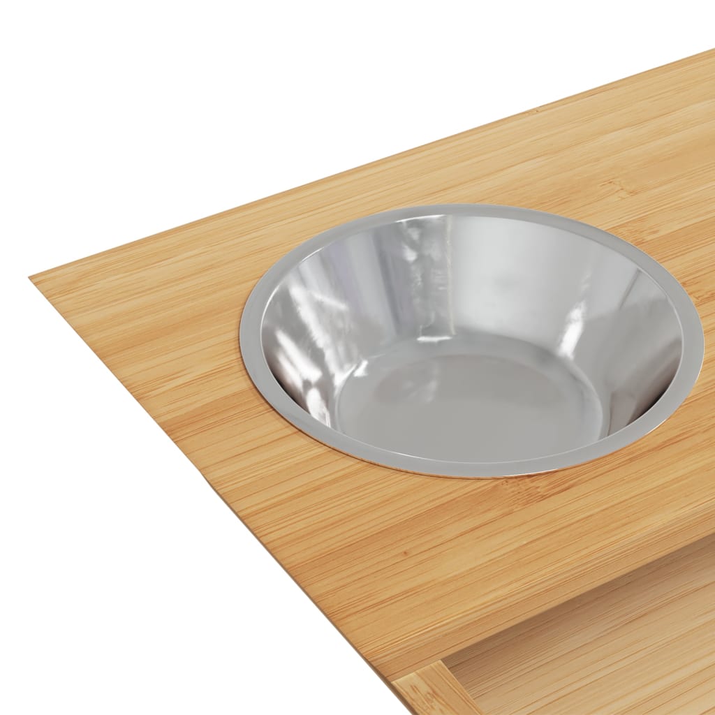 Comederos altos para perros bambú 35,5x18x10,5 cm