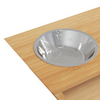 Comederos altos para perros bambú 35,5x18x10,5 cm