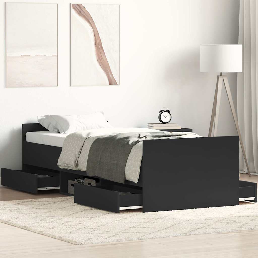 Cama sin colchón blanca 180x200 cm madera de ingeniería
