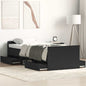 White bed frame without mattress 180x200 cm engineered wood