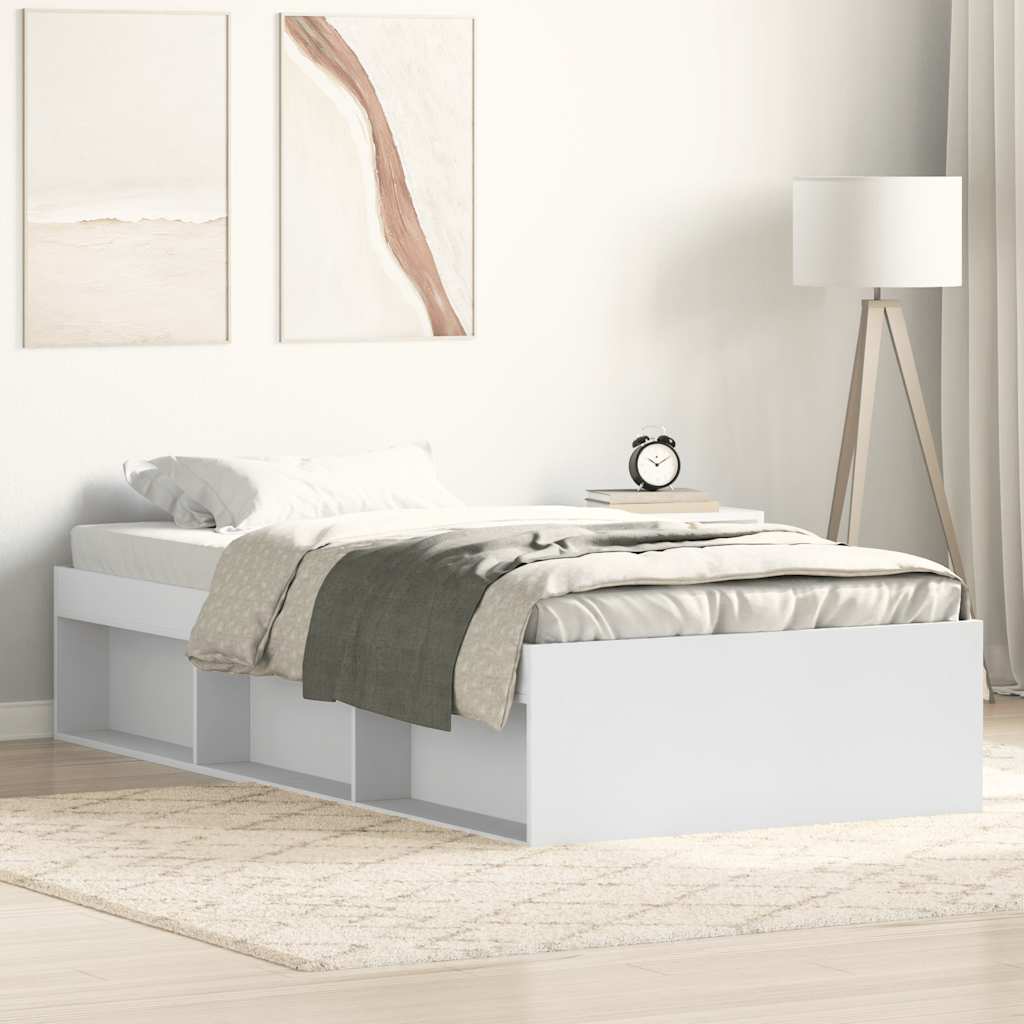 Cama sin colchón madera maciza de pino marrón cera 100x200 cm