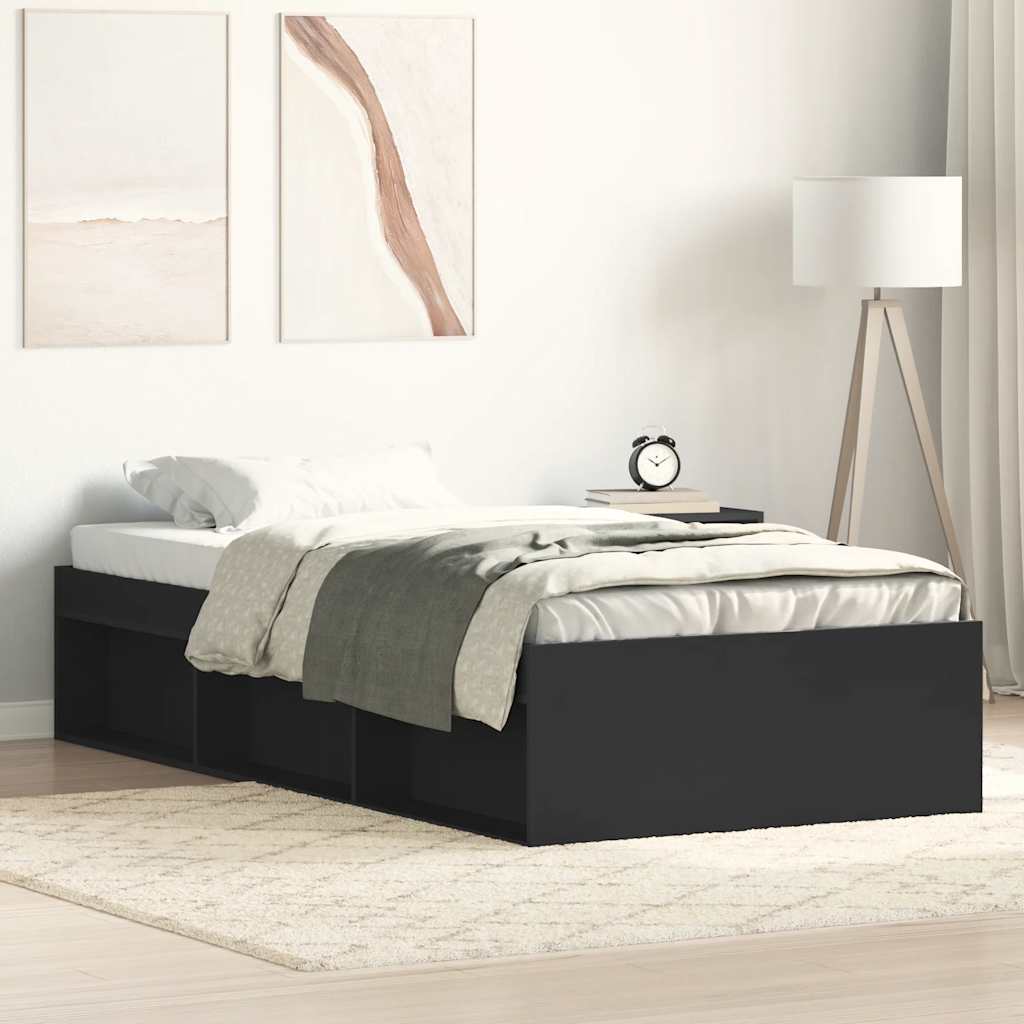 Cama sin colchón madera maciza de pino marrón cera 100x200 cm