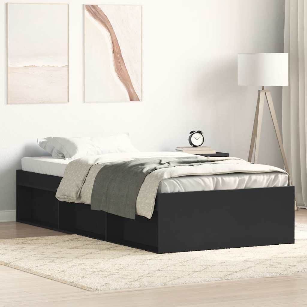 Cama sin colchón madera maciza de pino marrón cera 100x200 cm