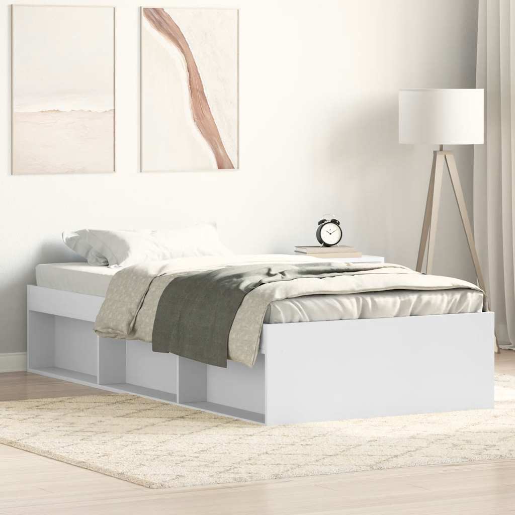 Cama sin colchón madera maciza de pino marrón cera 100x200 cm