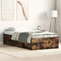 Cama sin colchón madera maciza de pino marrón cera 100x200 cm