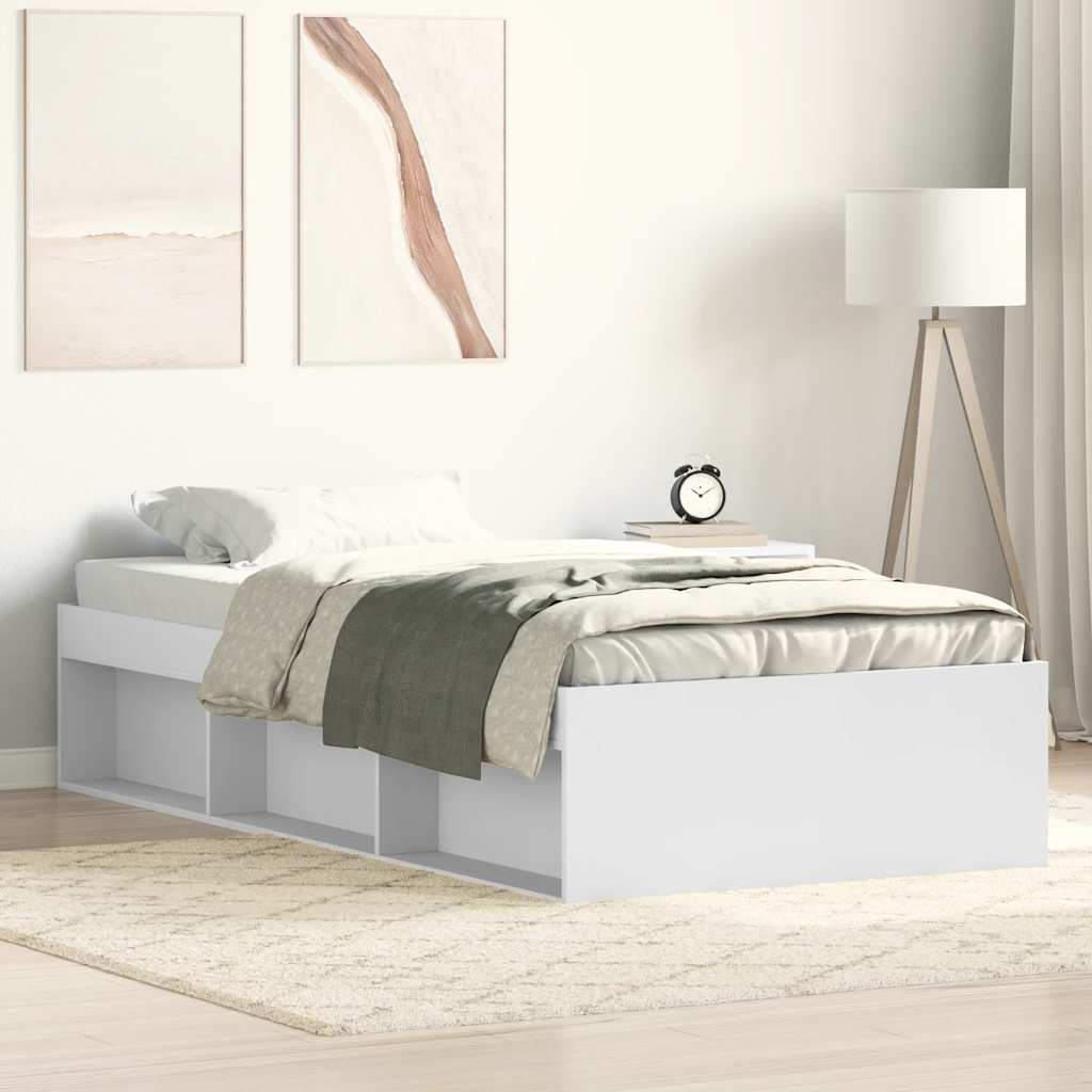 Cama sin colchón madera maciza de pino marrón cera 100x200 cm