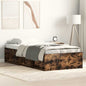 Cama sin colchón madera maciza de pino marrón cera 100x200 cm