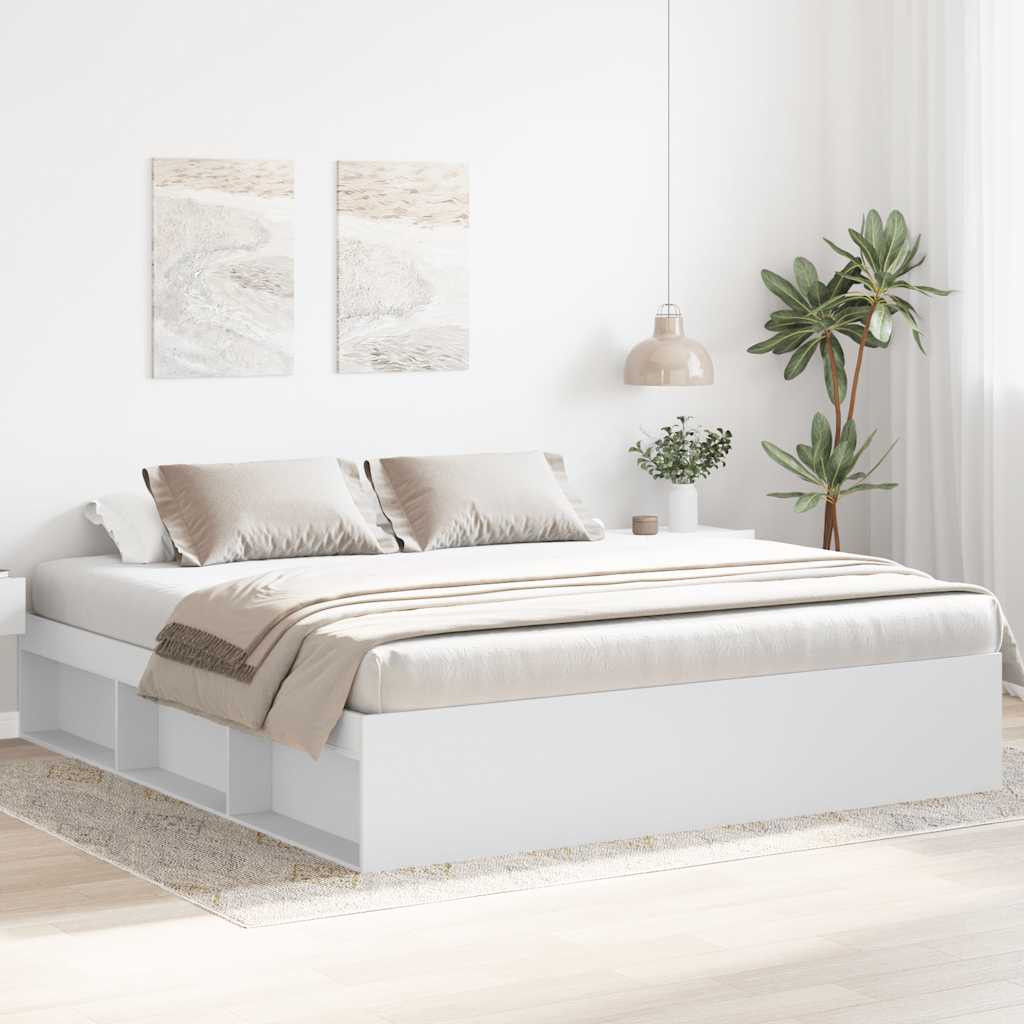 Cama sin colchón madera maciza de pino marrón cera 100x200 cm