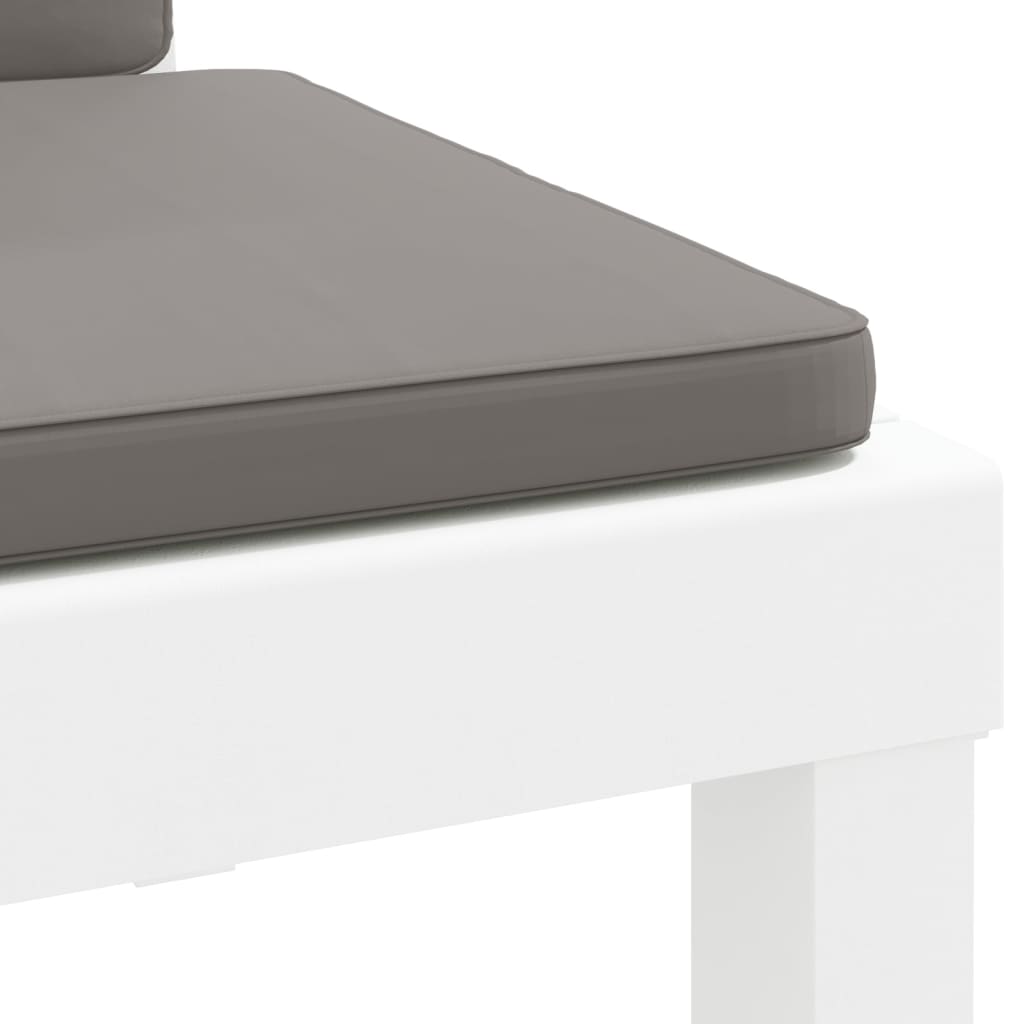 Juego de muebles de jardín 3 piezas con cojines PP blanco