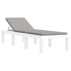 Juego de muebles de jardín 3 piezas con cojines PP blanco