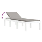 Juego de muebles de jardín 3 piezas con cojines PP blanco