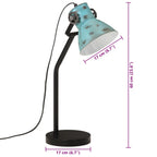 Lámpara de escritorio azul desgastado 25 W E27 17x17x60 cm