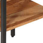 Mesa auxiliar de madera maciza acacia y hierro 35x35x45 cm